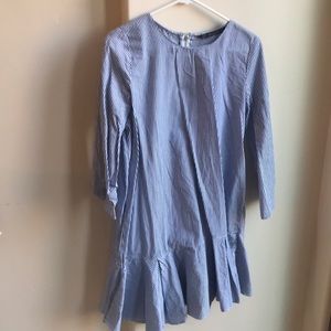 Blue and white striped Zara dress